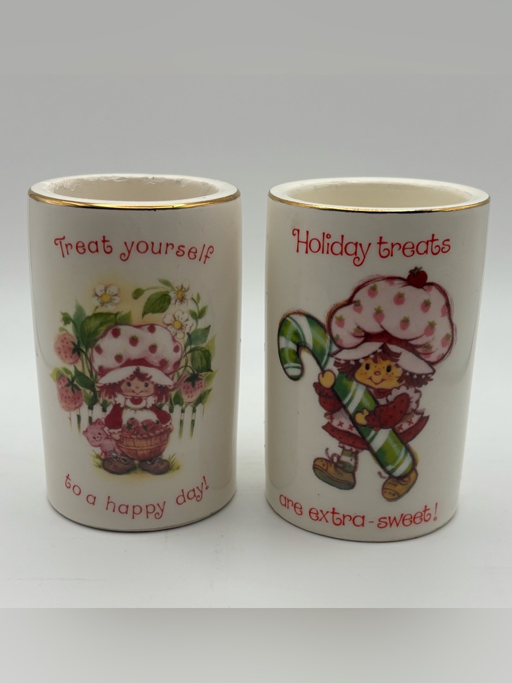 Strawberry Shortcake Ceramic Treat Holders – White with Pink Accents